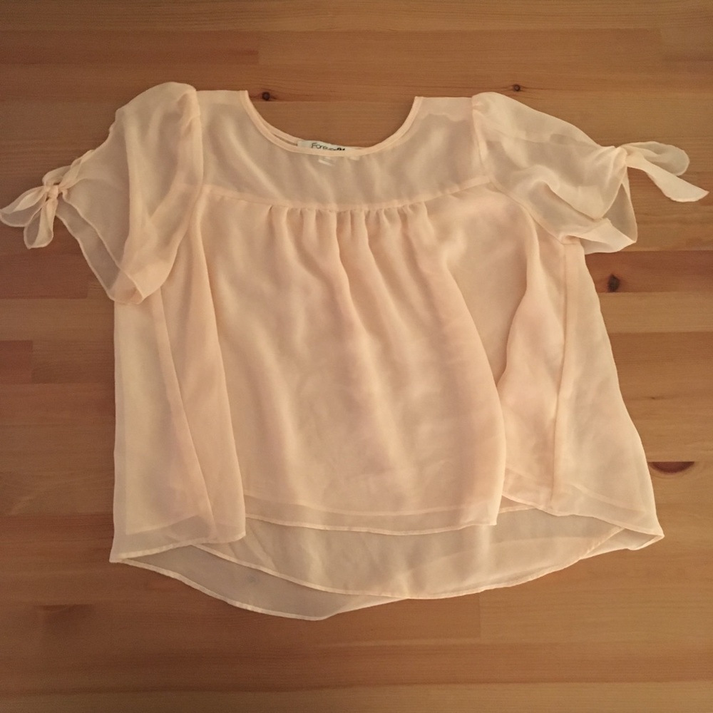 Forever 21 sheer baby pink top